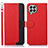 Leather Case Stands Flip Cover Holder A09D for Samsung Galaxy M33 5G Red