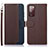 Leather Case Stands Flip Cover Holder A09D for Samsung Galaxy S20 FE 4G Brown