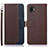 Leather Case Stands Flip Cover Holder A09D for Samsung Galaxy Xcover Pro 2 5G Brown