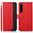 Leather Case Stands Flip Cover Holder A09D for Sony Xperia 1 IV Red