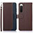 Leather Case Stands Flip Cover Holder A09D for Sony Xperia 10 IV Brown