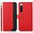 Leather Case Stands Flip Cover Holder A09D for Sony Xperia 10 IV SO-52C Red