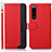 Leather Case Stands Flip Cover Holder A09D for Sony Xperia 5 III SO-53B Red