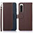 Leather Case Stands Flip Cover Holder A09D for Sony Xperia 5 IV Brown