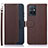 Leather Case Stands Flip Cover Holder A09D for Vivo iQOO Z6 5G Brown