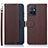 Leather Case Stands Flip Cover Holder A09D for Vivo Y30 5G Brown