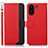 Leather Case Stands Flip Cover Holder A09D for Xiaomi Poco C65 Red