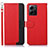 Leather Case Stands Flip Cover Holder A09D for Xiaomi Redmi Note 12 4G Red