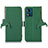 Leather Case Stands Flip Cover Holder A10D for Motorola Moto E13 Green