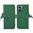 Leather Case Stands Flip Cover Holder A10D for Motorola Moto G14 Green