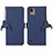 Leather Case Stands Flip Cover Holder A10D for Nokia C110 Blue