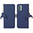 Leather Case Stands Flip Cover Holder A10D for Nokia G22 Blue