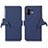 Leather Case Stands Flip Cover Holder A10D for Nothing Phone 2 Blue