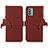 Leather Case Stands Flip Cover Holder A11D for Nokia G22 Brown