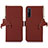 Leather Case Stands Flip Cover Holder A11D for Sony Xperia 1 V Brown