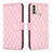 Leather Case Stands Flip Cover Holder B01F for Motorola Moto E20 Pink