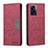 Leather Case Stands Flip Cover Holder B01F for OnePlus Nord N300 5G Red