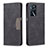 Leather Case Stands Flip Cover Holder B01F for Oppo A16s Black