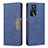 Leather Case Stands Flip Cover Holder B01F for Oppo A16s Blue