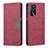 Leather Case Stands Flip Cover Holder B01F for Oppo A54s Red