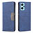 Leather Case Stands Flip Cover Holder B01F for Oppo A96 4G Blue