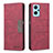 Leather Case Stands Flip Cover Holder B01F for Oppo A96 4G Red