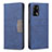 Leather Case Stands Flip Cover Holder B01F for Oppo F19s Blue