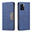 Leather Case Stands Flip Cover Holder B01F for Oppo K10 5G India Blue