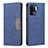 Leather Case Stands Flip Cover Holder B01F for Oppo Reno5 Lite Blue