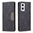 Leather Case Stands Flip Cover Holder B01F for Oppo Reno7 Lite 5G Black