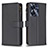 Leather Case Stands Flip Cover Holder B01F for Realme Narzo N55 Black