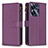 Leather Case Stands Flip Cover Holder B01F for Realme Narzo N55 Purple