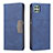 Leather Case Stands Flip Cover Holder B01F for Samsung Galaxy A22s 5G Blue