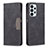 Leather Case Stands Flip Cover Holder B01F for Samsung Galaxy A23 4G Black