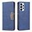 Leather Case Stands Flip Cover Holder B01F for Samsung Galaxy A23 4G Blue