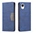 Leather Case Stands Flip Cover Holder B01F for Samsung Galaxy A23s Blue