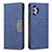 Leather Case Stands Flip Cover Holder B01F for Samsung Galaxy A32 5G Blue