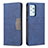 Leather Case Stands Flip Cover Holder B01F for Samsung Galaxy A52 5G Blue