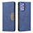 Leather Case Stands Flip Cover Holder B01F for Samsung Galaxy A72 4G Blue