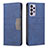 Leather Case Stands Flip Cover Holder B01F for Samsung Galaxy A73 5G Blue