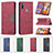 Leather Case Stands Flip Cover Holder B01F for Samsung Galaxy M11