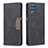 Leather Case Stands Flip Cover Holder B01F for Samsung Galaxy M32 4G Black