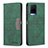 Leather Case Stands Flip Cover Holder B01F for Vivo Y21t Green