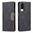 Leather Case Stands Flip Cover Holder B01F for Vivo Y31 (2021) Black