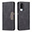 Leather Case Stands Flip Cover Holder B01F for Vivo Y51 (2021) Black