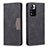 Leather Case Stands Flip Cover Holder B01F for Xiaomi Poco X4 NFC Black