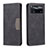 Leather Case Stands Flip Cover Holder B01F for Xiaomi Poco X4 Pro 5G Black