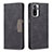 Leather Case Stands Flip Cover Holder B01F for Xiaomi Redmi Note 10 4G Black