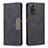 Leather Case Stands Flip Cover Holder B01F for Xiaomi Redmi Note 11 4G (2022) Black