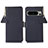 Leather Case Stands Flip Cover Holder B01H for Google Pixel 8 Pro 5G Blue